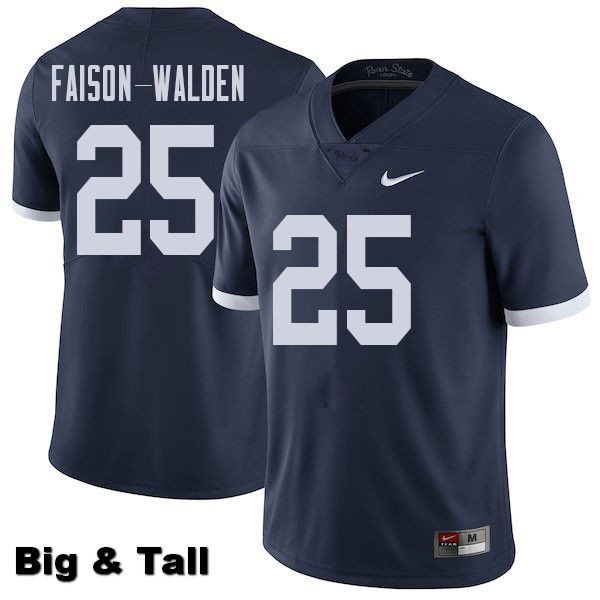 NCAA Nike Men's Penn State Nittany Lions Brelin Faison-Walden #25 College Football Authentic Throwback Big & Tall Navy Stitched Jersey VQD3298NU